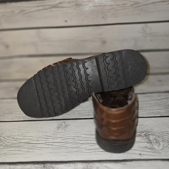 Sunsteps Shoes Mens 8 Barclay Woven Slip On Huarache Loafer Brown Leather - Picture 6 of 9